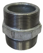 New 2- X Close MNPT Hex Nipple Galvanized Steel MNPT Thread