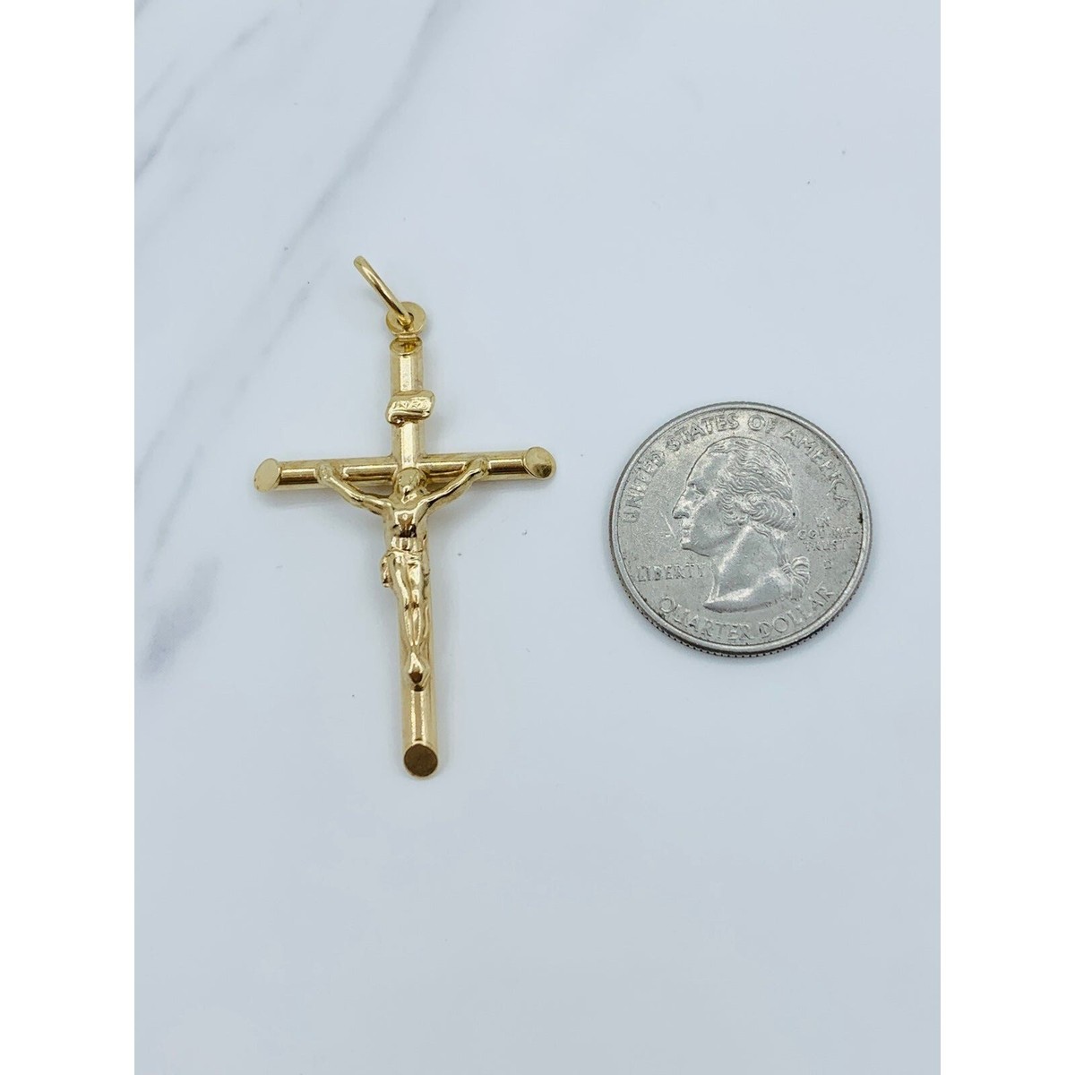 ❤️ 10k gold Pendant Cross Tube - Dije Cruz oro 10K | eBay