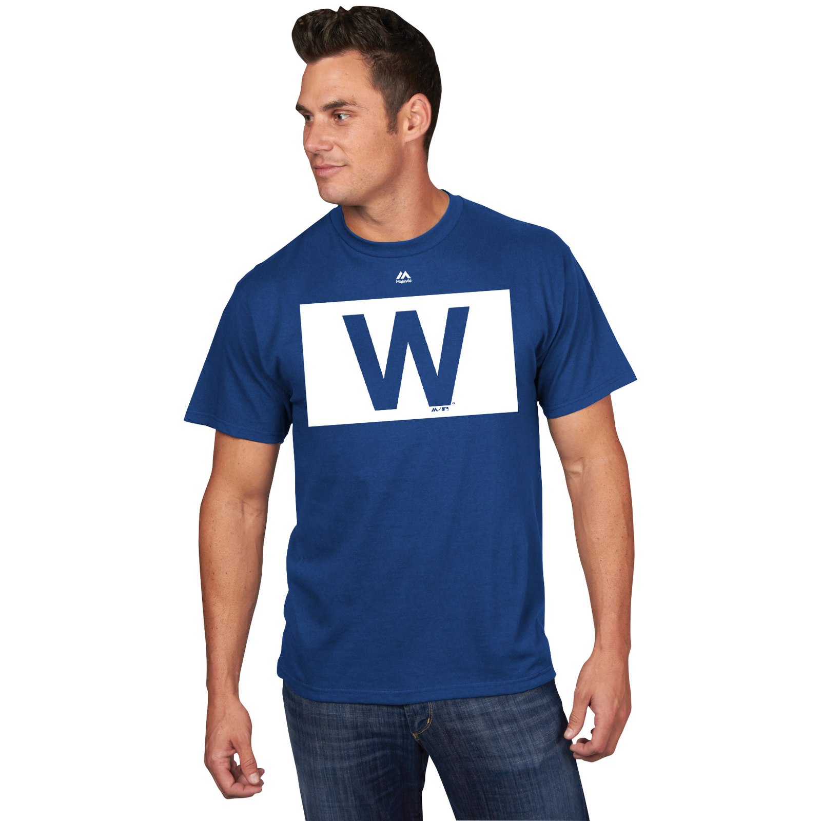 Chicago Cubs W Flag Men's Blue Shirt, Medium