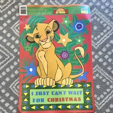 The Lion King Simba Christmas Presto-Stick 16x12 Window Decor Eureka Made in USA