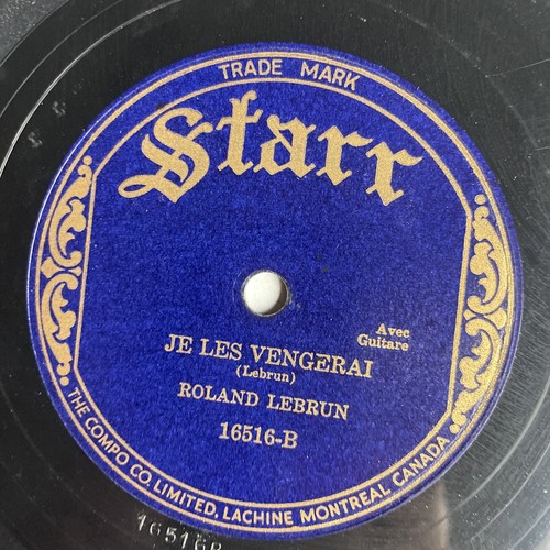 10" 78 RPM-Roland Lebrun-Le Coeur Delaisse/Je Les Vengerai/Starr 16516 - Picture 3 of 4