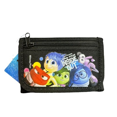 Disney Pixar Authentic Licensed Inside Out Children Trifold Wallet (BLACK)