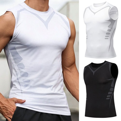 1/2Pcs Mens Compression Sport Vest Tight Tank Base Layer Sleeveless Top Singlet - 第 1/23 張圖片