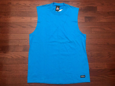 NEW 90's USA OLYMPIC MUSCLE SHIRT T MENS MEDIUM BLUE TANK TOP JCPENNEY NWT e