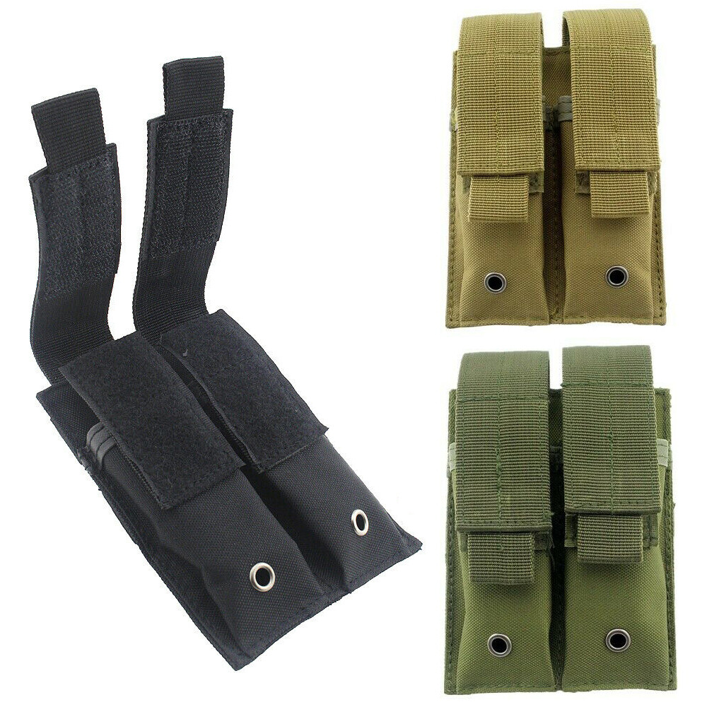 Tactical Molle Double Magazine Pouch Gun Mag Holder for 9mm .380 .40 .45 Caliber-image