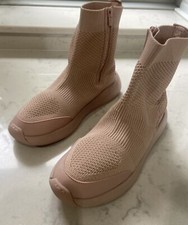FANTASTIC CONDITION ZARA GIRLS DUSTY PINK SOCK TRAINERS SIZE 38