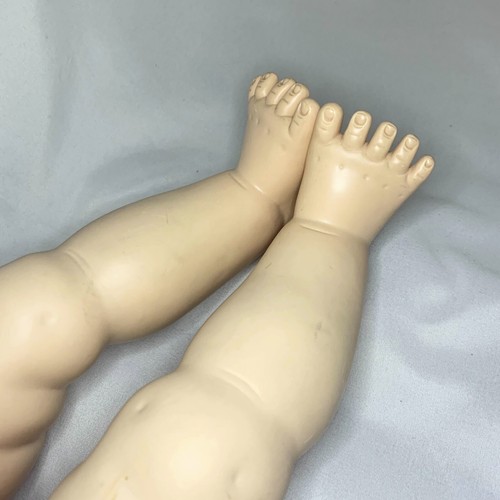 Vintage 50s-60s Sleepy Eyed Baby Doll Molded Hair Original Boots Socks 23" - Picture 12 of 17