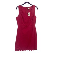 J. Crew Scalloped Basketweave Square-Neck Dress Fuscia Size 4 NWT