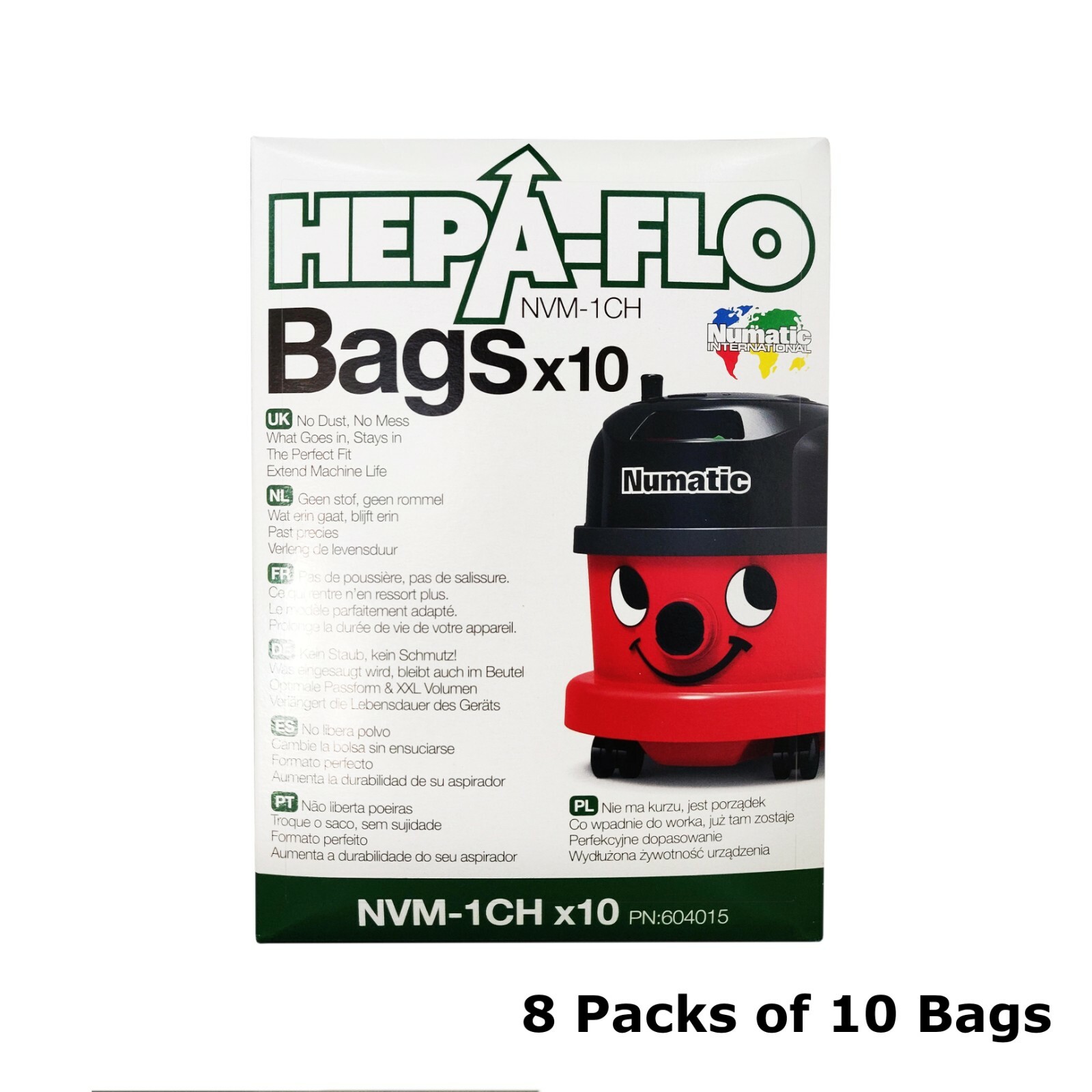 Genuine Numatic Henry / Hetty / Charles / James Hepaflo Dust Bags. Case