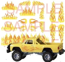 FLAMES 1:64 WATER-SLIDE DECALS FOR HOT WHEELS, MATCHBOX, SLOT CAR: