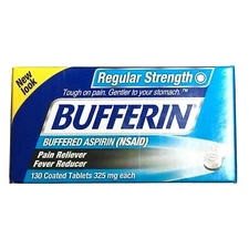(6 pk) Bufferin Buffered Aspirin Coated Tablets Pain Reliever/Fever Reducer 130
