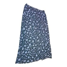 Josephine Chaus vintage blue floral rayon maxi skirt 12