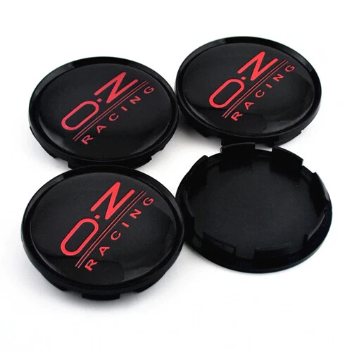 4x 63mm OZ Racing Schwarz / Rot Felgendeckel Nabendeckel M595 für 