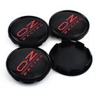 4x 63mm OZ Racing Black / Red Wheel Cover Hub Cap M595 for Superturismo