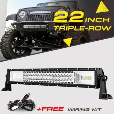 Tri Row 22'' inch 1296W Led Light Bar Spot Flood Combo Work UTE Truck SUV ATV 20