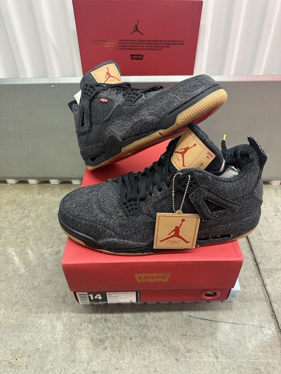 Size 14 - Jordan 4 Retro x Levi's Black Denim 2018 Size 14 - Jordan 4 Retro x Levi's Black Denim 2018
