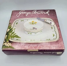 Georges Briard Victoria Garden Hor D’Oeuvres Server Chip And Dip Plate W/ KNIFE