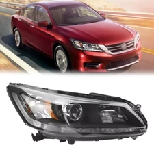 Halogen Black Headlight Right Passenger Side For 2013-2015 Honda Accord Sedan