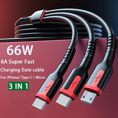Drag Drei Mikro-USB Ladedraht 3 in 1 Datenkabel Daten kabel 3 In 1 Ladekabel