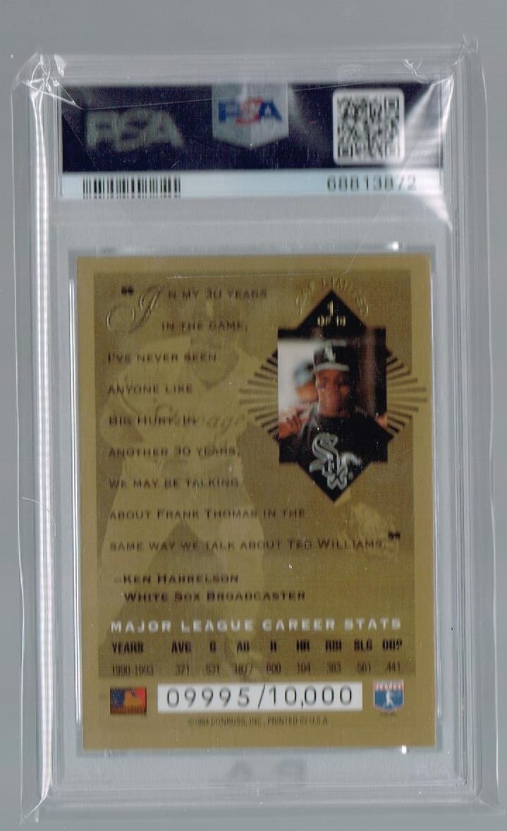 1994 Leaf Limited Gold All Stars Frank Thomas #1 PSA 8 POP