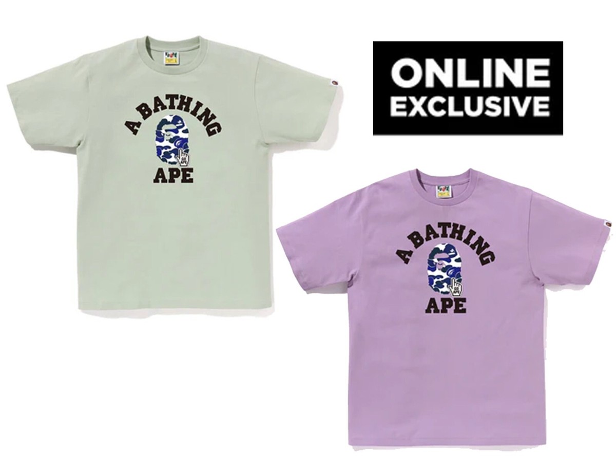 A BATHING APE Men's BAPE CAMO GO APE POINTER COLLEGE TEE ONLINE