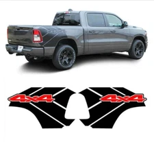 2 PCS Pickup Truck Tail Side Car Stickers for Dodge Ram Rebel 1500 4X4 Bed Decal