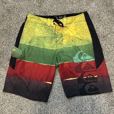 Quiksilver Kelly Slater Cypher Series Board Shorts Size 34 Map