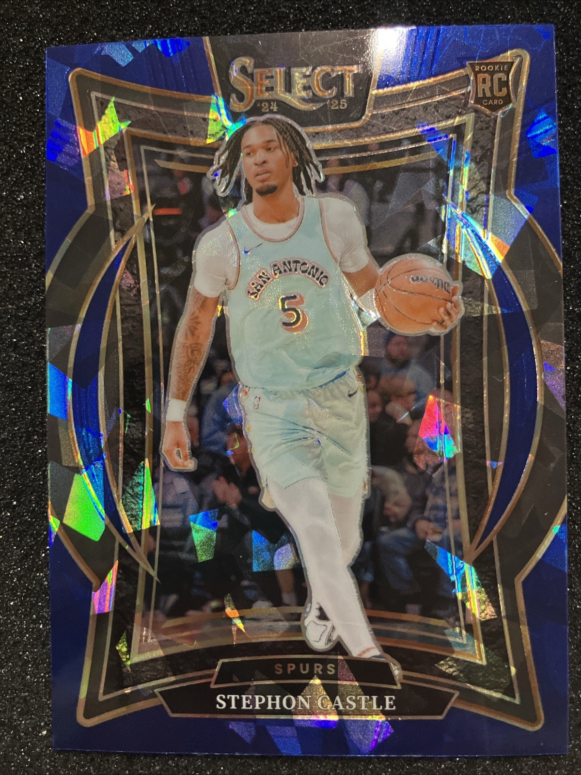 2024-25 Panini Select - Concourse Stephon Castle #72 Blue Cracked Ice Prizm (RC)
