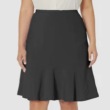 Le Suit Women Gray Flounce Knee-Length Suit Separate A-Line Skirt Size 14
