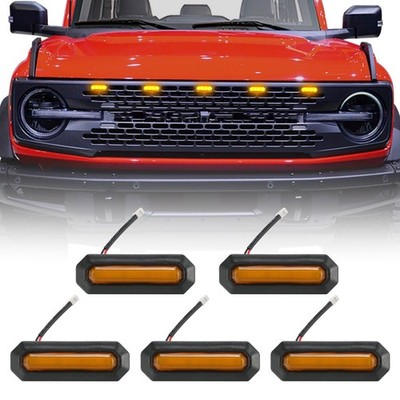 SUNPIE 5PCS LED Grille Lights Kit with wiring harness for 2021-2026 Ford Bronco