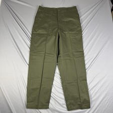 1978 US Army Military Pants Mens 31x29.5 Green OG-507 Trouser Work Utility Zip