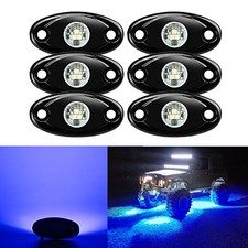 LED Rock Lights, Waterproof LED Neon Underglow Light for Car Truck 6 Pods Blue