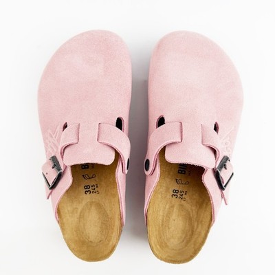 Birkenstock Stussy Boston Clog Dusty Pink Suede Leather Unisex