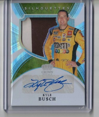 Kyle Busch auto patch card 2022 Panini Chronicles Crown Royale Silhouette Racing