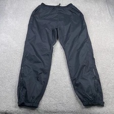 VINTAGE LL Bean Rain Pants Mens Large Black Stowaway Waterproof Gore Tex Pull On
