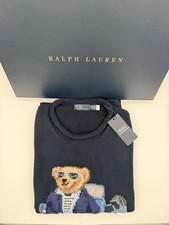 Polo Bear Ralph Lauren Car Sweater Navy Medium