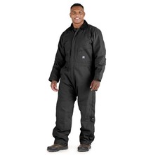 Berne Mens Deluxe Insulated Cotton Duck Coverall Black I417BK Medium Regular