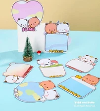 Bubu Dudu Panda Bear YIER Magnetic Dry Erase Fridge Sticker Set of 12 【US STOCK】