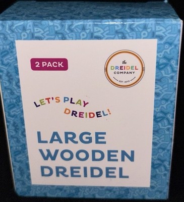 Let'sPlay Dreidel the Hanukkah Game 2 Extra Large Wood Dreidels New