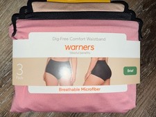 Warner's  Womens Brief Underwear Panties Polyester Breathable 3-Pair  L/7