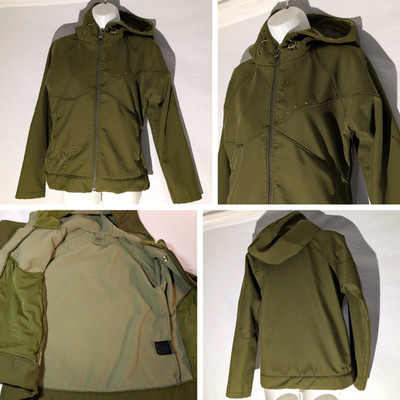 Helly Hansen Full Zip Green Soft Shell Hiking Jacket Sz Small Embellished, Lined