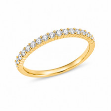 14ct Gold Plated Half Eternity Ring Cubic Zirconia CZ Wedding Stacking Band