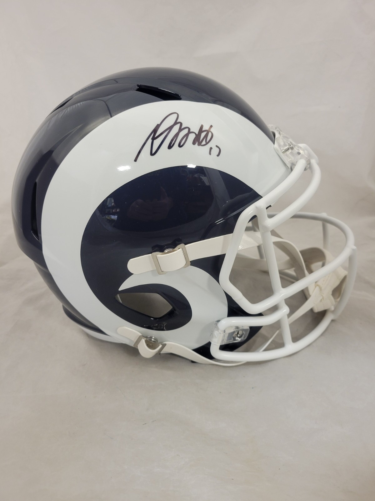 DAVANTE ADAMS Autographed Signed Los Angeles Rams LA RAMS F/S THROWBACK SPEED REPLICA HELMET BECKETT QR 