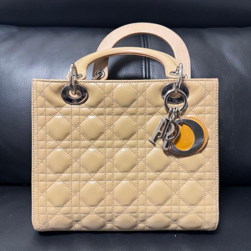 Christian Dior Lady Dior Medium Bag Beige Pre-owned From Japan