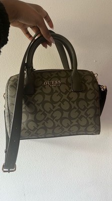 GUESS Satchel Olive Logo Women's Bag with Key Charm & Detachable Strap