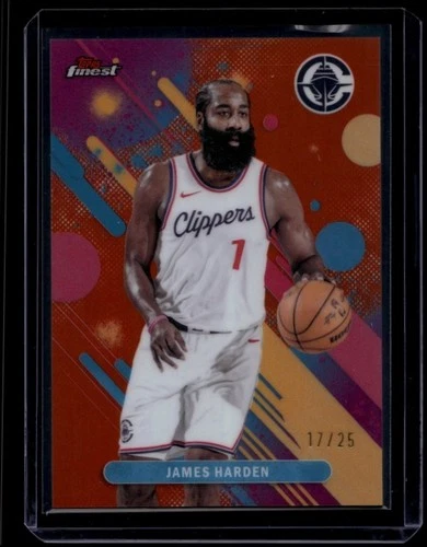 2025-26 Topps Finest Basketball James Harden #78 Common Orange Refractor /25