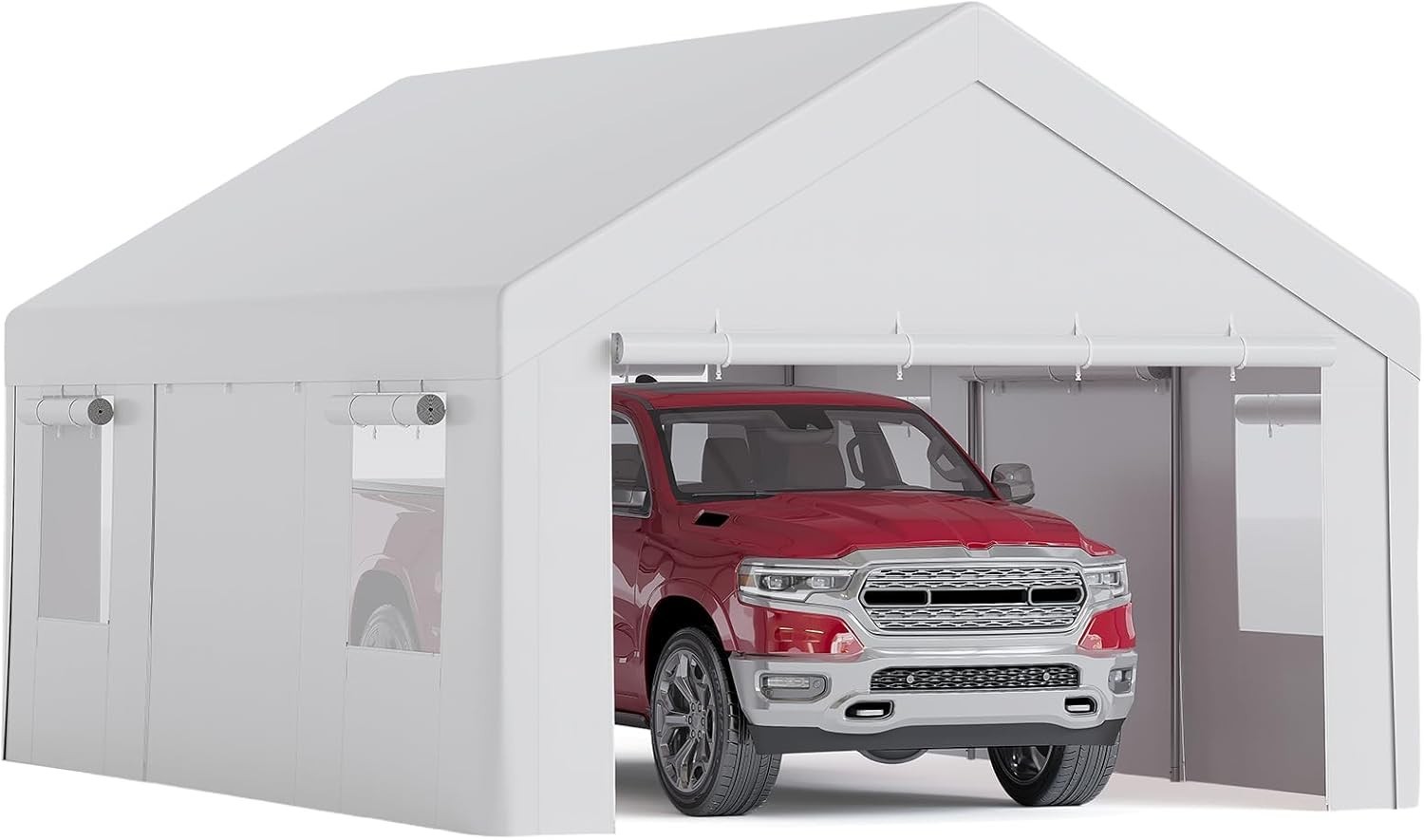 12 x 20 FT Carport Canopy Heavy Duty Shelter with Windows Removable Sidewalls