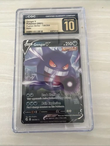 Gengar V 156/264 Fusion Strike CGC 10 Pristine 10 Perfect Holo Pokémon Card