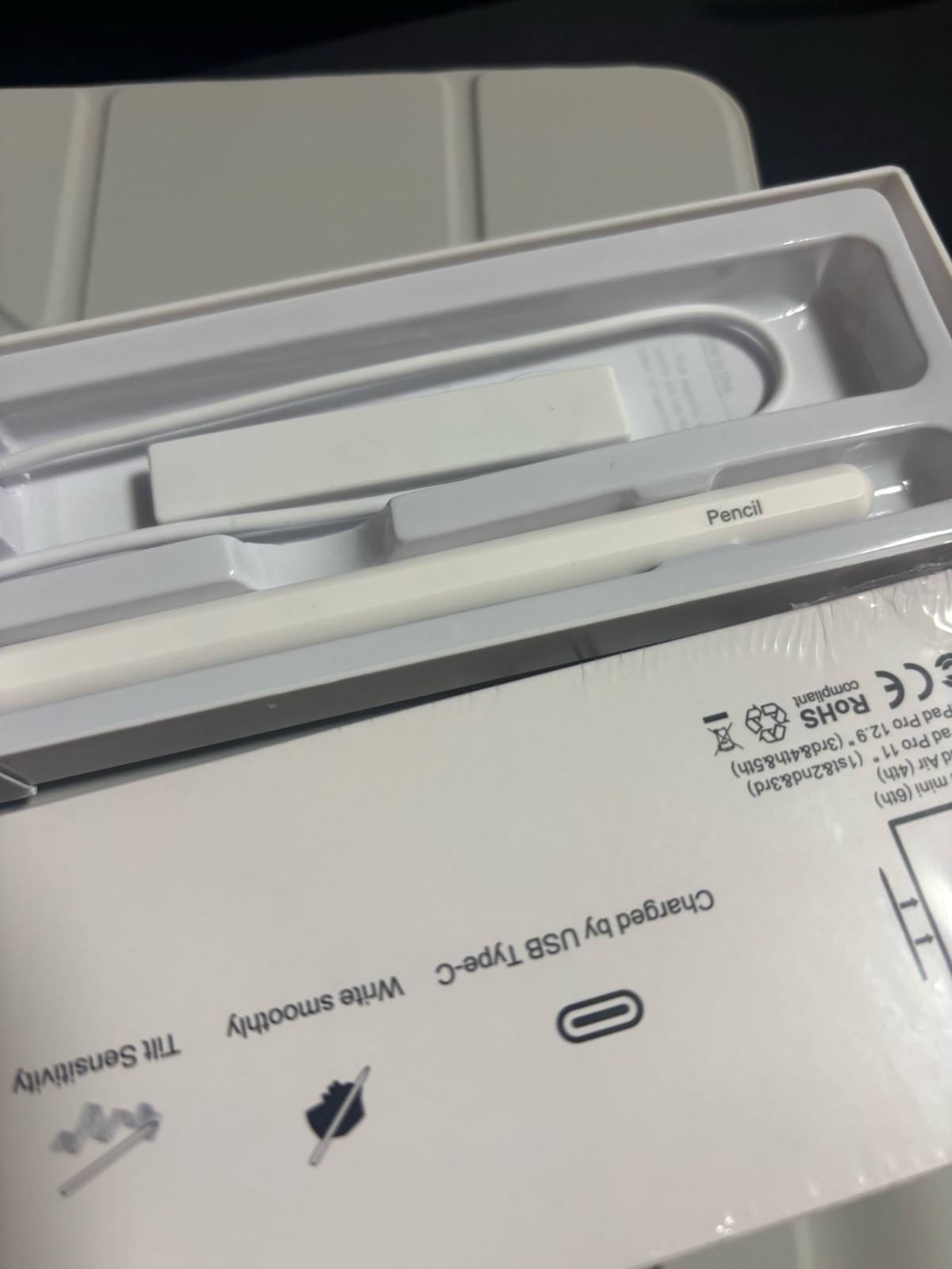 Stylet pour iPad Pro et Air compatible Apple Pencil 2e génération blanc tactile