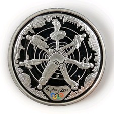 2000 Australia $5 7 Figures .999 Silver 1oz Proof Sydney Olympics Coin
